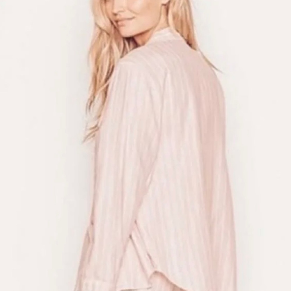 Victoria’s Secret pink and white pinstripes pj top